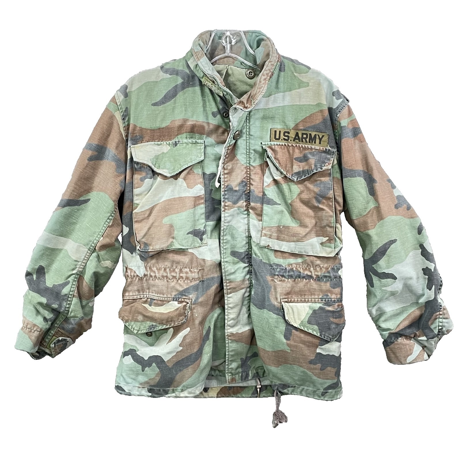 Vintage Us Army M-65 Field Jacket Men's Small Woodland Camo Military Tactical